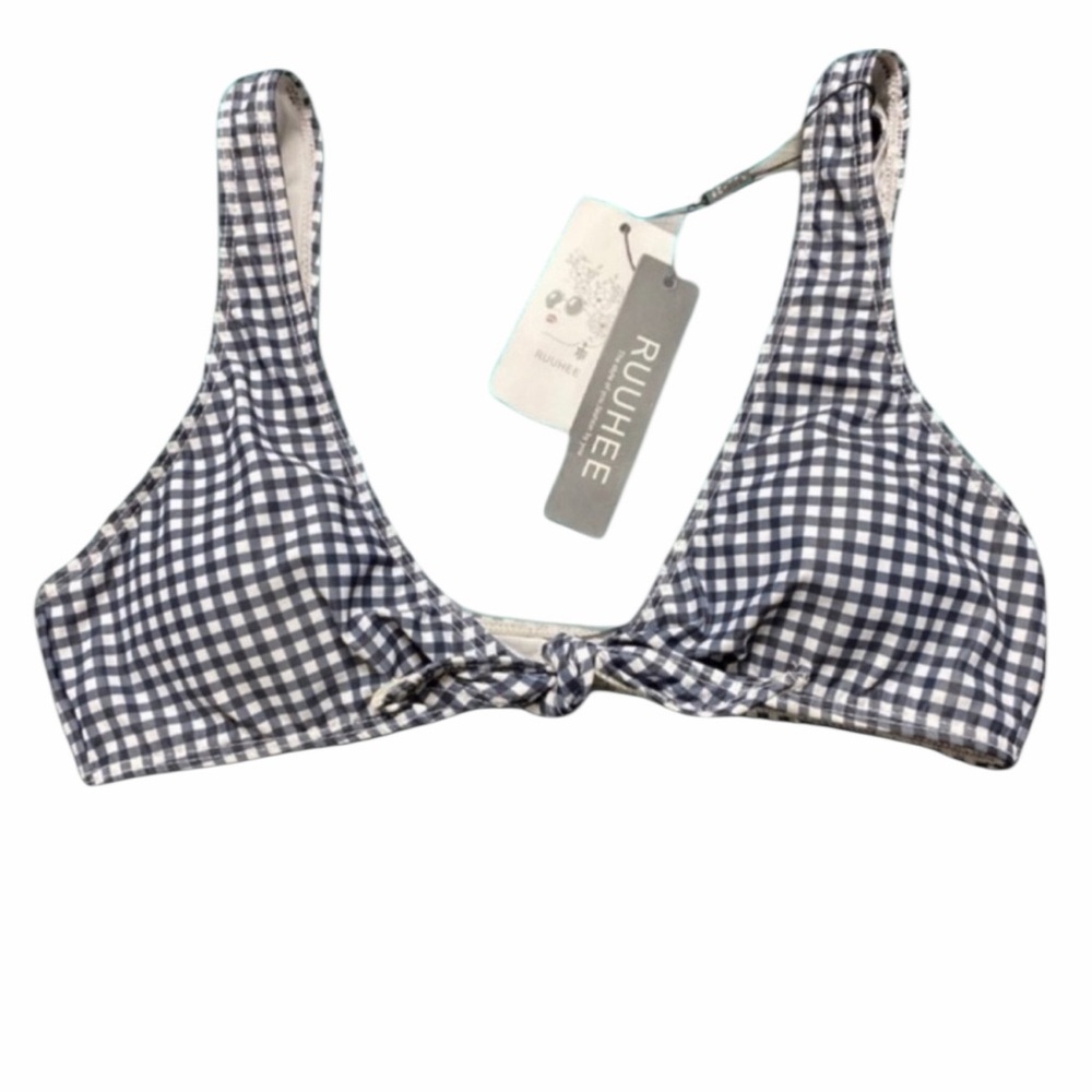 Ruuhee Tie Front Bralette Bikini Swimwear Top New With Tags